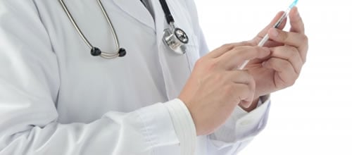 インフルエンザワクチンを用いた予防接種のイメージ
