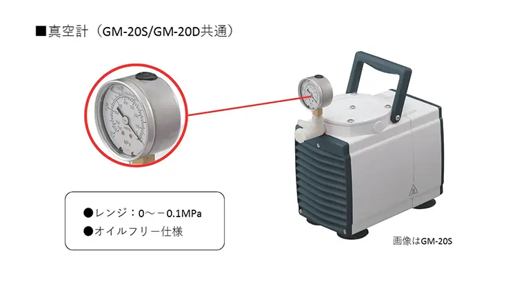 2-944-01 ドライ真空ポンプ -0.08MPa GM-20S 【AXEL】 アズワン
