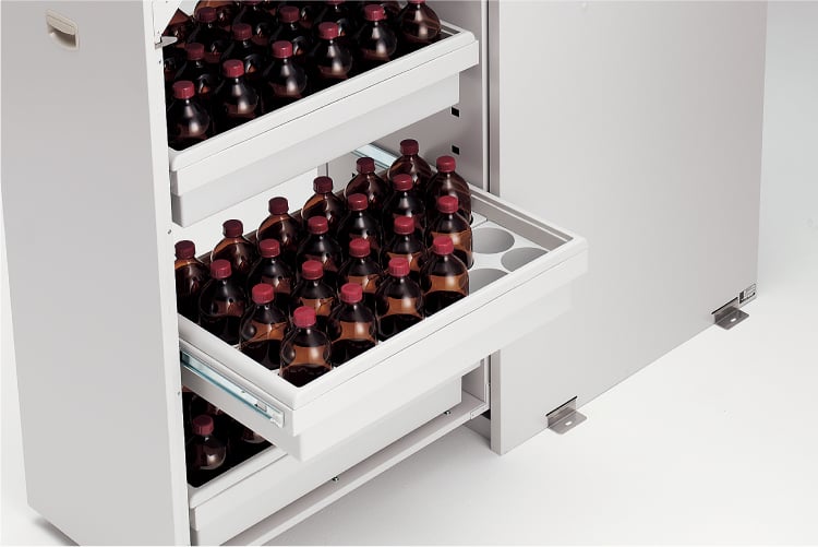 3-5347-22 耐震薬品庫（スチール製） 450×700×1800mm SP-1845 【AXEL