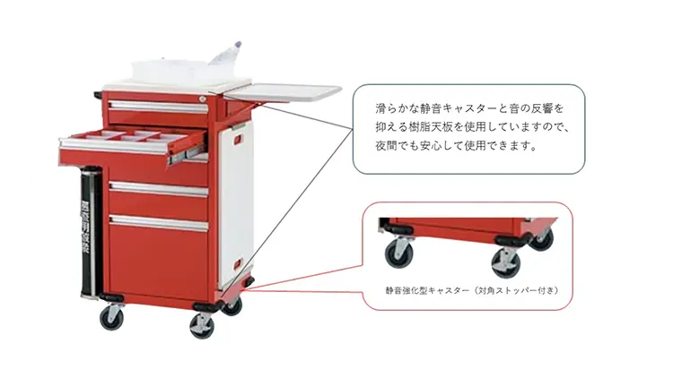 7-4512-01 とっても静かな救急カート TSE-R 【AXEL】 アズワン