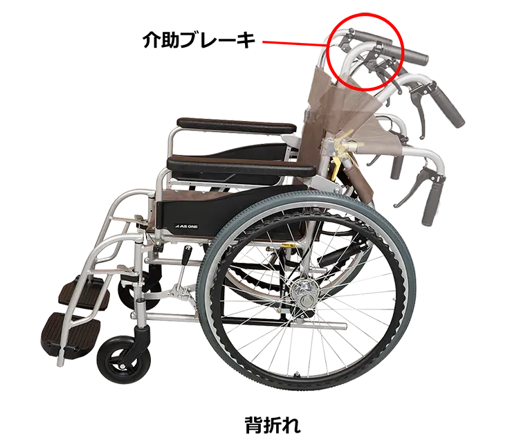 8-902-01 自走式車いす 標準・背折れ（介助ブレーキ付） NVO-1 【AXEL